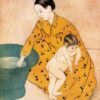 Le bain de l'enfant - Mary Cassatt - Reproductions de tableaux et peintures haut de gamme