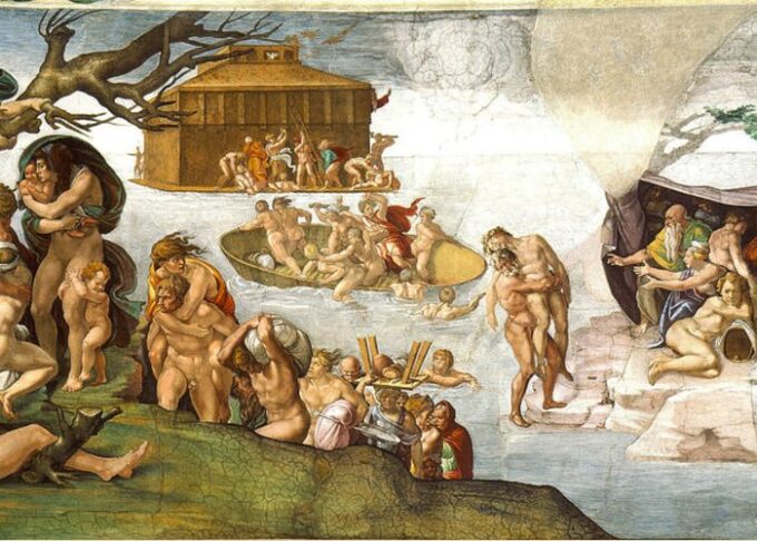 The Flood (Detail from the Sistine Chapel) - Michelangelo