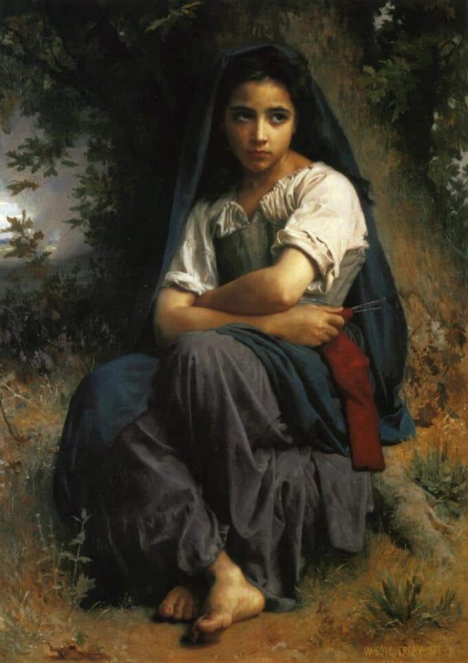 The Little Knitter - William Bouguereau