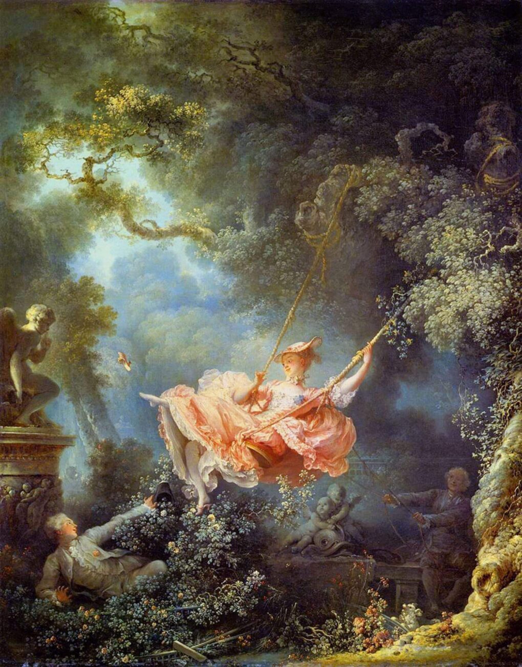 Les hasards heureux de l'escarpolette - Jean-Honoré Fragonard - Reproductions de tableaux et peintures haut de gamme