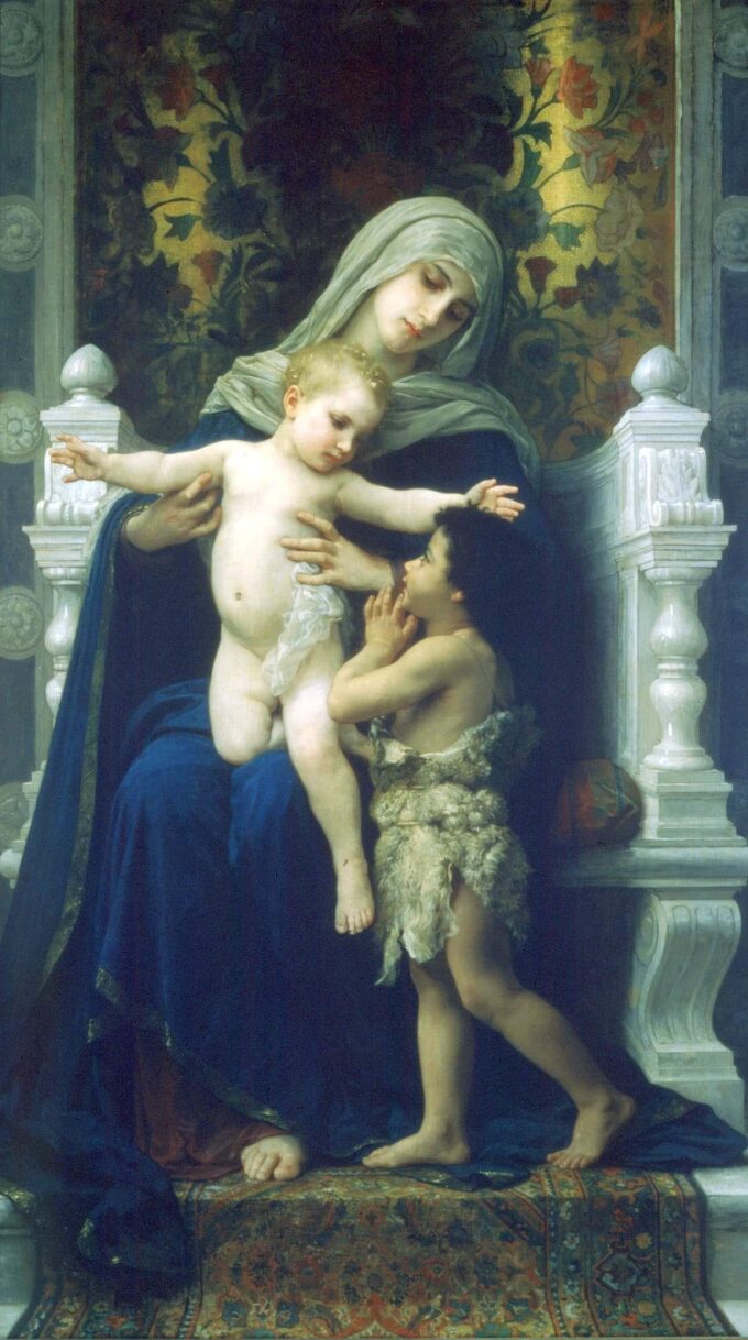 The Virgin, Jesus, and Saint John the Baptist - William Bouguereau