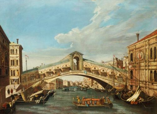 Le pont du Rialto, Venise - Giovanni Antonio Canal - Reproductions de tableaux et peintures haut de gamme