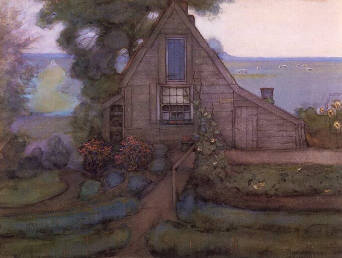 Triangular Farmhouse Facade with Blue Polder - Mondrian