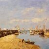 Trouville, la jetée et le bassin - Eugène Boudin - Reproductions de tableaux et peintures haut de gamme