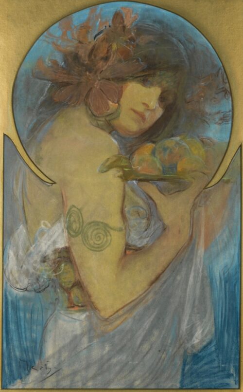 Étude pour un poster "Fruit" - Mucha - Reproductions de tableaux et peintures haut de gamme