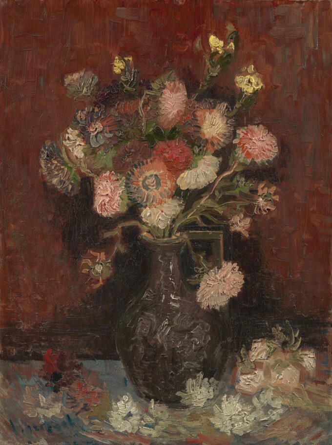 Vase with Chinese asters and gladioli - Van Gogh