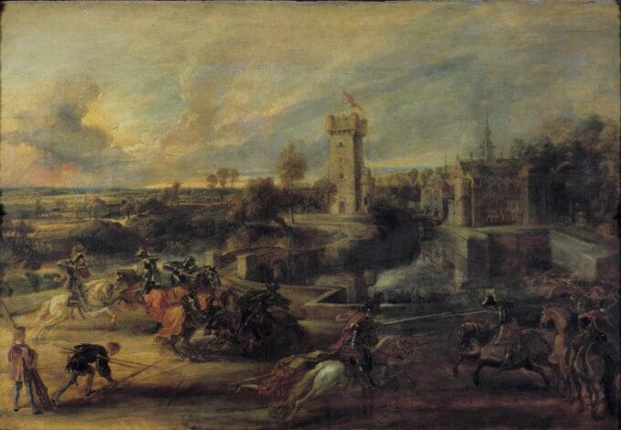 Tournament in front of the Steen Castle - Peter Paul Rubens