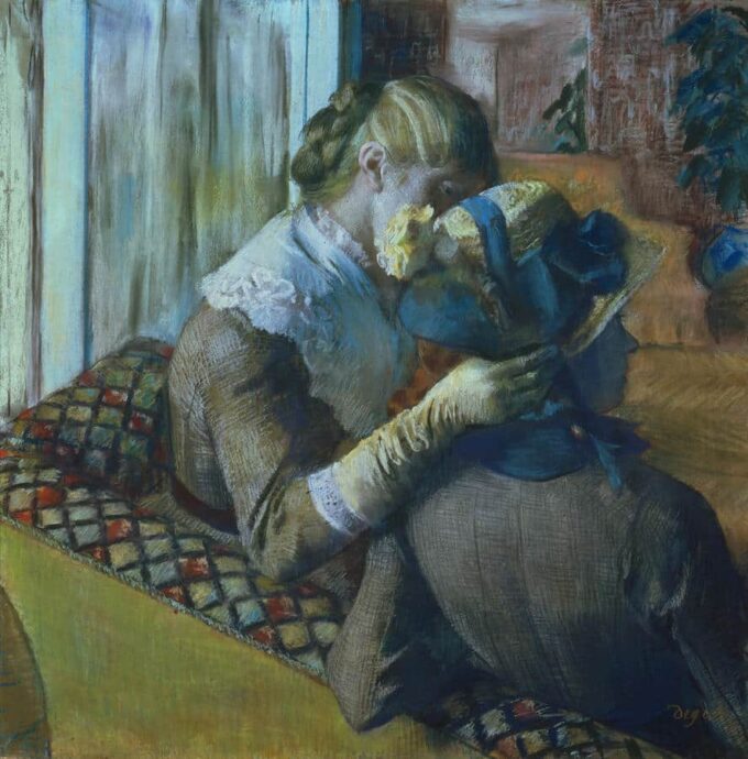 Deux femmes (pastel) - Edgar Degas - Reproductions de tableaux et peintures haut de gamme