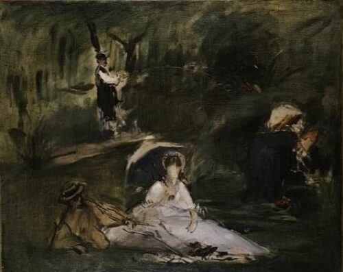 Sous les arbres (La sortie à la campagne) - Edouard Manet - Reproductions de tableaux et peintures haut de gamme