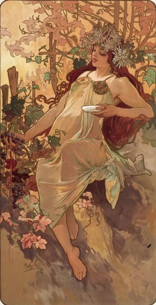 Saisons de l'automne - Mucha - Reproductions de tableaux et peintures haut de gamme