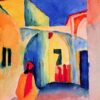 Vue sur une ruelle - August Macke - Reproductions de tableaux et peintures haut de gamme