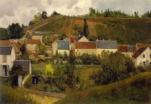 Vue de l'Hermitage, collines de Jallais, Pontoise - Camille Pissarro - Reproductions de tableaux et peintures haut de gamme