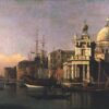 Une vue de la Dogana et de Santa Maria della Salute - Giovanni Antonio Canal - Reproductions de tableaux et peintures haut de gamme