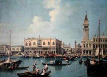 Une vue du Grand Canal - Giovanni Antonio Canal - Reproductions de tableaux et peintures haut de gamme