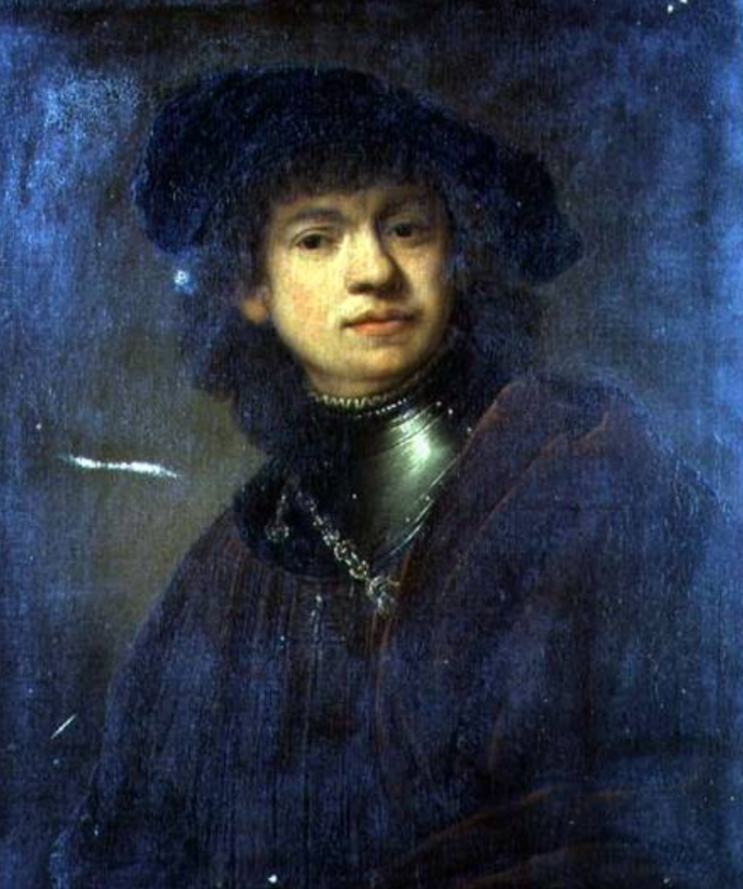 Self-portrait (oil on canvas) - Rembrandt van Rijn