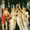 Primavera : Détail des Trois Grâces et de Mercure - Sandro Botticelli - Reproductions de tableaux et peintures haut de gamme