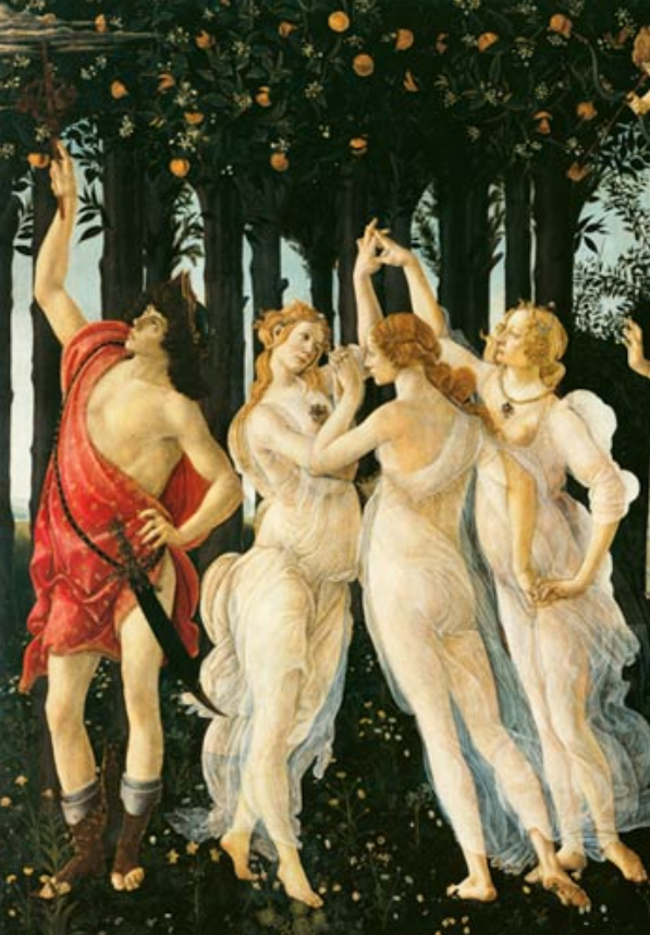 Spring: Detail of the Three Graces and Mercury - Sandro Botticelli