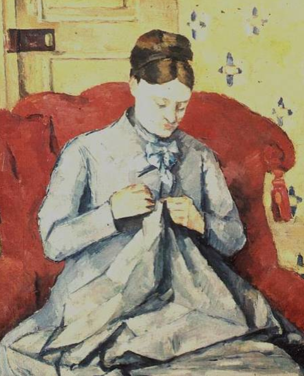 Madame Cezanne Sewing - Paul Cézanne Oil Painting Reproduction