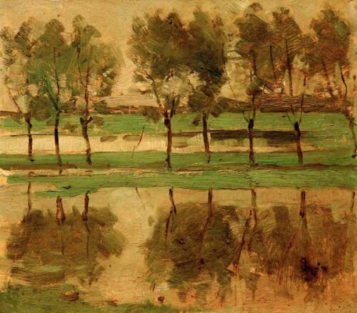 Saule avec soleil - Mondrian - Reproductions de tableaux et peintures haut de gamme