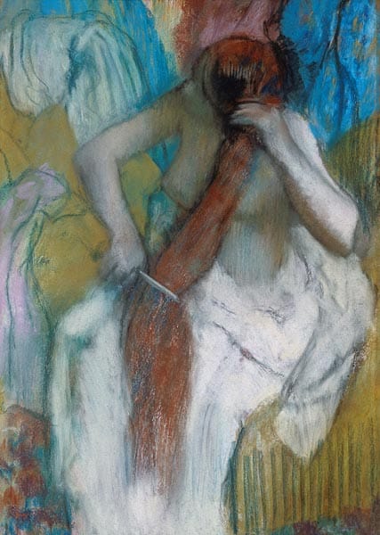 Woman brushing her hair - Edgar Degas