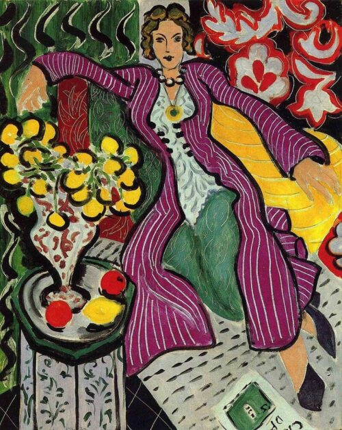 Femme dans un manteau violet - Matisse - Reproductions de tableaux et peintures haut de gamme