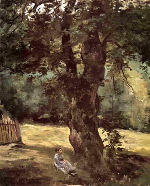 Woman sitting under a tree - Caillebotte