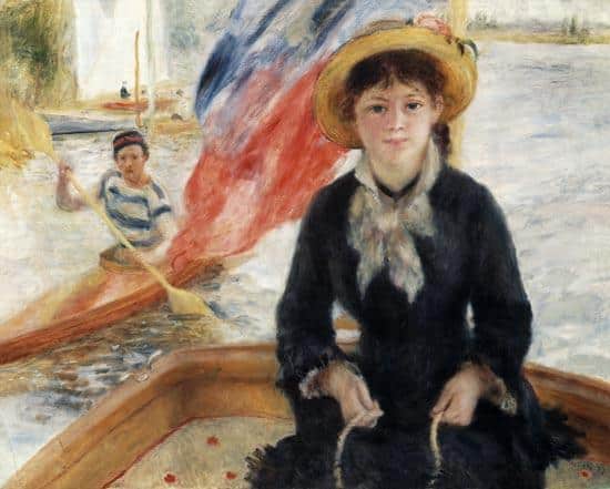 Woman in a Boat with a Canoeist - Pierre-Auguste Renoir