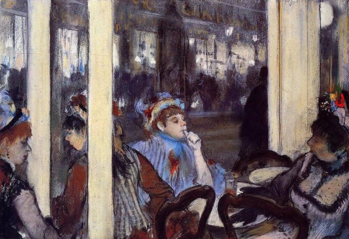 Women on the Terrace of a Cafe - Edgar Degas