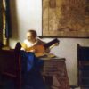 La Femme au luth - Johannes Vermeer - Reproductions de tableaux et peintures haut de gamme