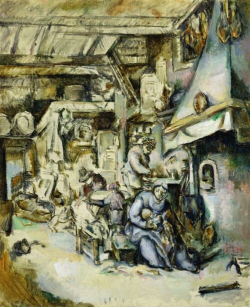 Famille de paysans dans un intérieur - Paul Cézanne - Reproductions de tableaux et peintures haut de gamme