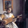 Une femme jouant de la guitare - Johannes Vermeer - Reproductions de tableaux et peintures haut de gamme