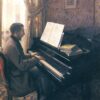 Jeune homme jouant du piano - Caillebotte - Reproductions de tableaux et peintures haut de gamme