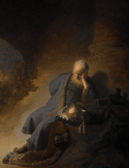 Jeremiah Lamenting the Destruction of Jerusalem – Rembrandt van Rijn Popular Paintings