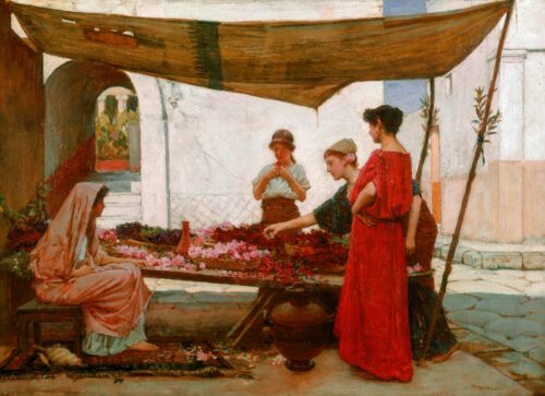 A Grecian Flower Market – John William Waterhouse John William Waterhouse