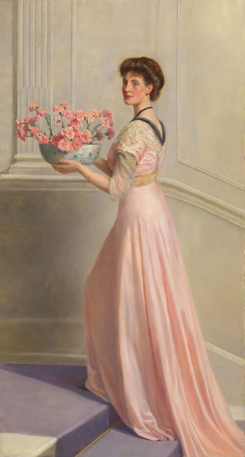 Lady with a Bowl of Pink Carnations – John Collier John Collier