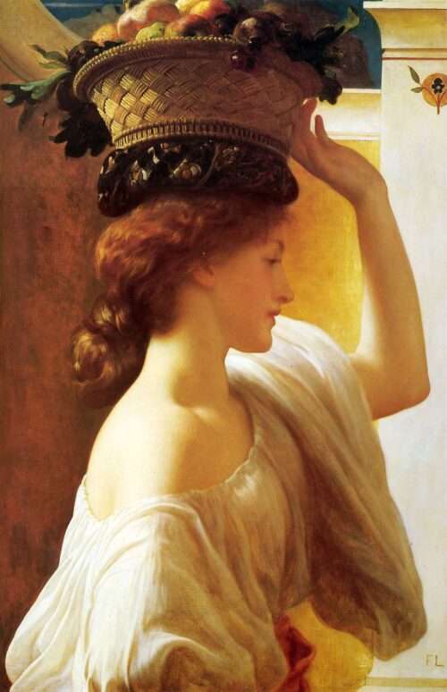 A Girl with a Basket of Fruit – Frederic Leighton Frederic Leighton