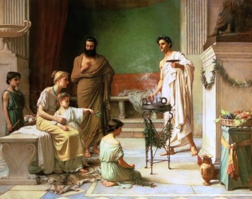 A Sick Child Brought into the Temple of Aesculapius – John William Waterhouse John William Waterhouse