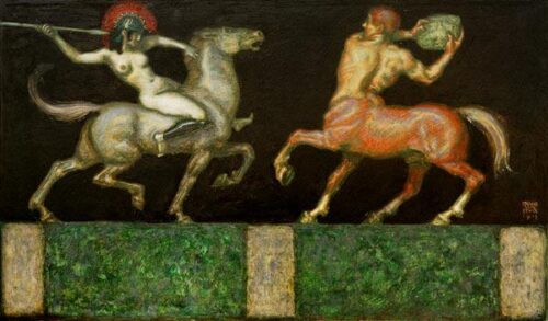 Amazon and Centaur – Franz von Stuck Franz von Stuck