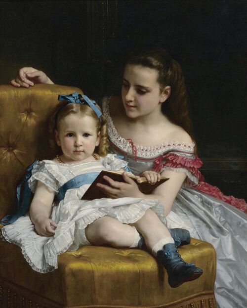 A Portrait of Eva and Frances Johnston – William Bouguereau William Bouguereau