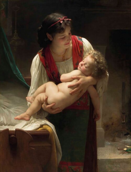 Lullaby (The Bedtime) – William Bouguereau William Bouguereau