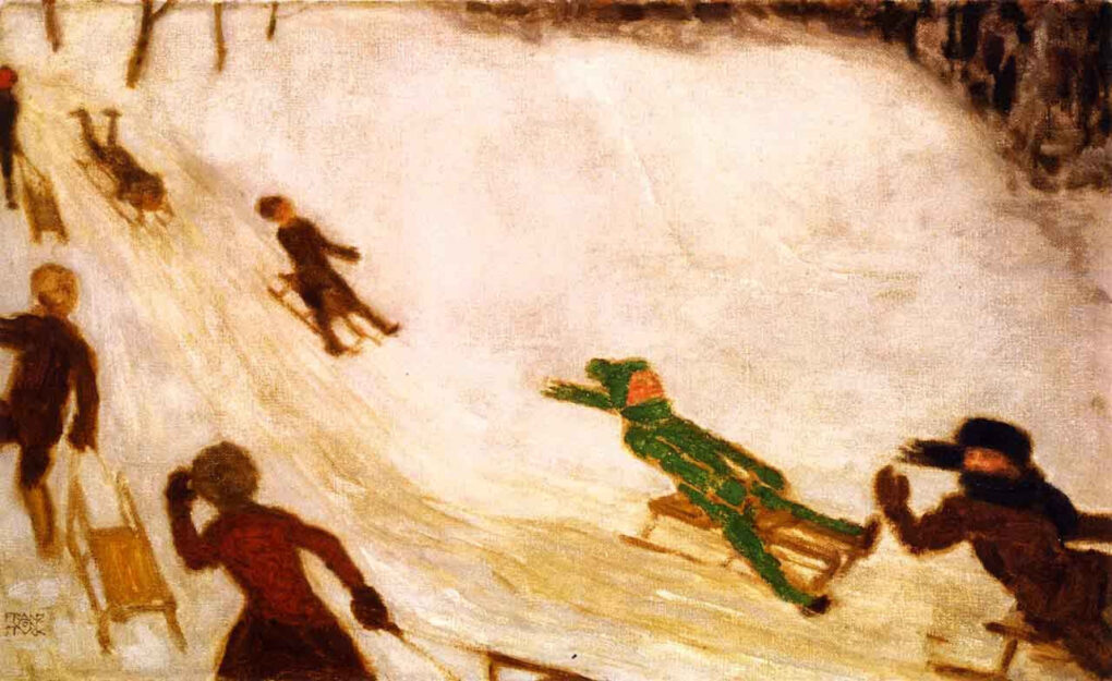 Children Sledding – Franz Von Stuck