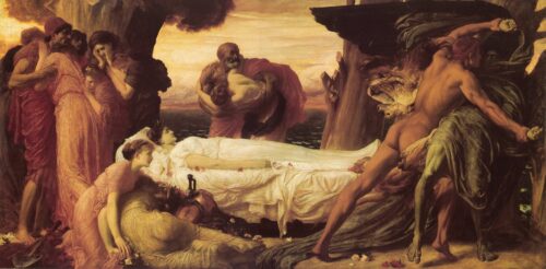 Hercules Wrestling with Death for the Body of Alcestis – Frederic Leighton Frederic Leighton