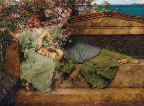 In A Rose Garden – Lawrence Alma-Tadema Lawrence Alma-Tadema