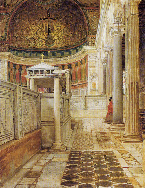 Interior of the Church of San Clemente, Rome – Lawrence Alma-Tadema Lawrence Alma-Tadema