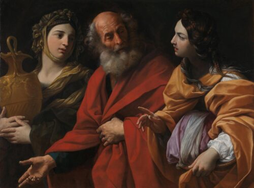 Lot and His Daughters Fleeing Sodom – Guido Reni Guido Reni