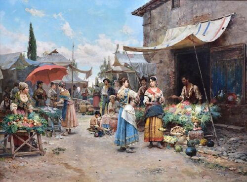 Market Scene – Cesare-Auguste Detti Cesare-Auguste Detti