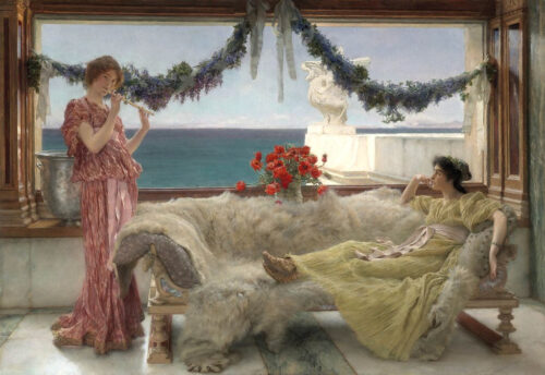 Melody on a Mediterranean Terrace – Lawrence Alma-Tadema Lawrence Alma-Tadema