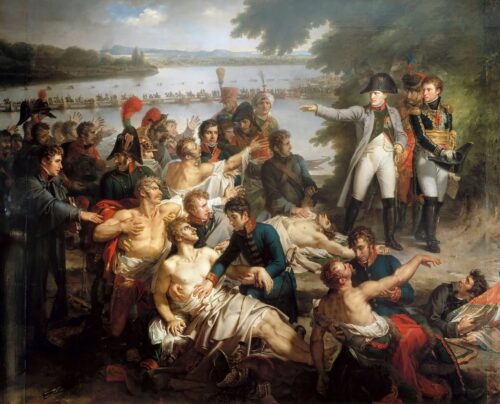 Napoleon’s Return to the Lobau Islands after the Battle of Essling – Charles Meynier Charles Meynier