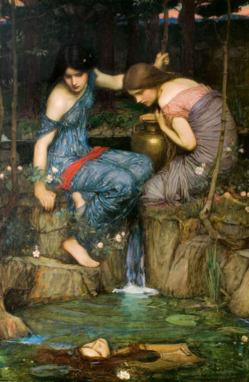 Nymphs Discovering the Head of Orpheus – John William Waterhouse John William Waterhouse