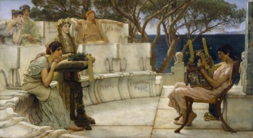 Sappho and Alcaeus – Lawrence Alma-Tadema Lawrence Alma-Tadema